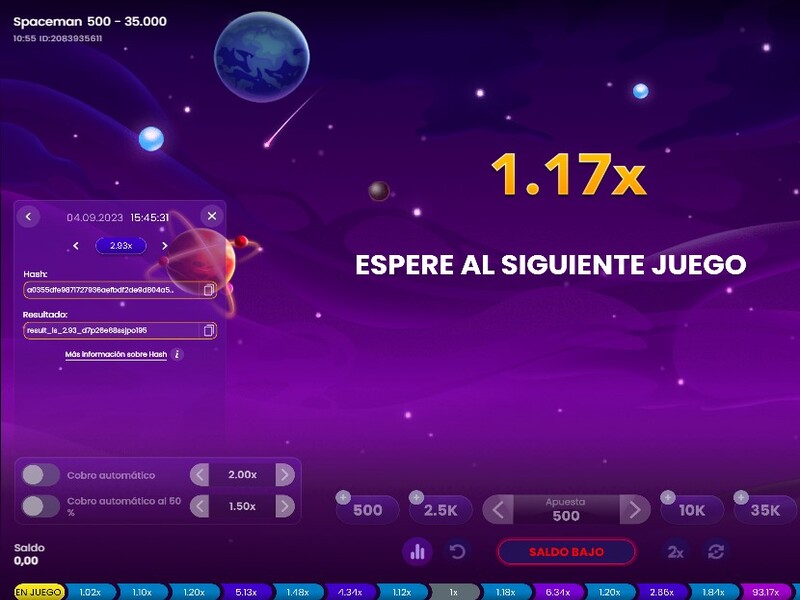 Además de Zamba puedes jugar Spaceman en otros sitios