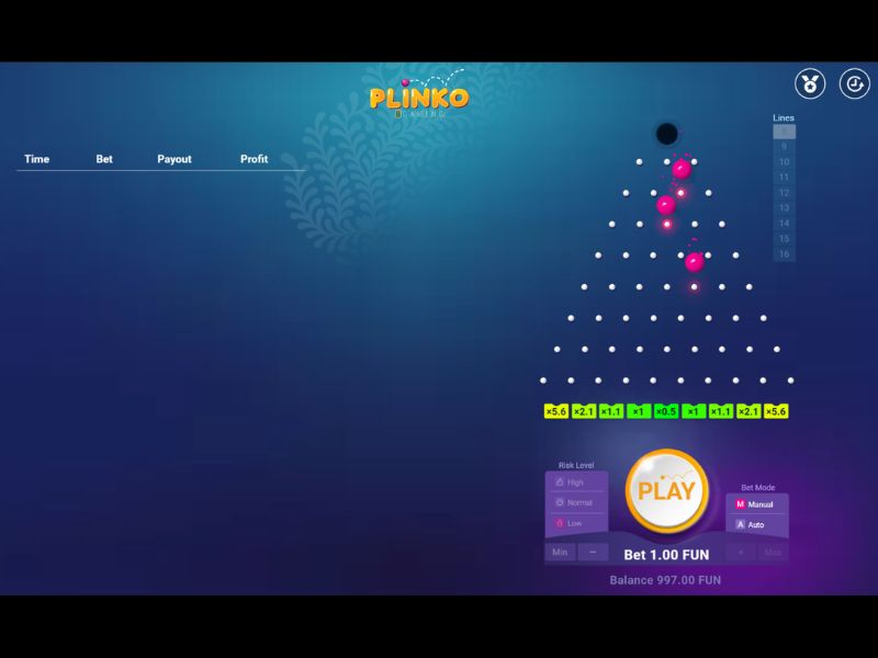 Reglas del juego Plinko online