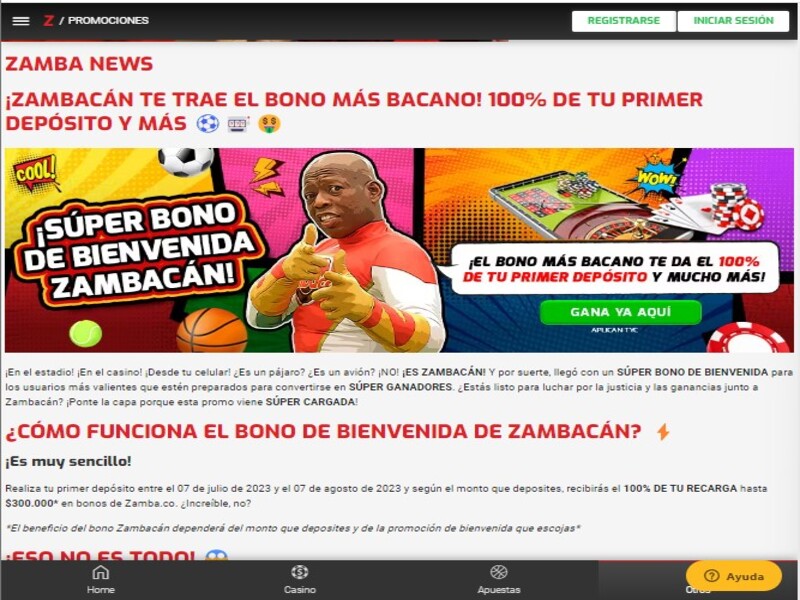 Promos de Bienvenida de apuestas Zamba